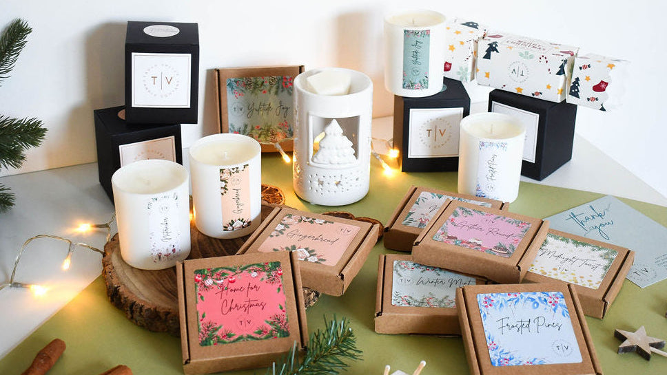 collection of Christmas candles and melts