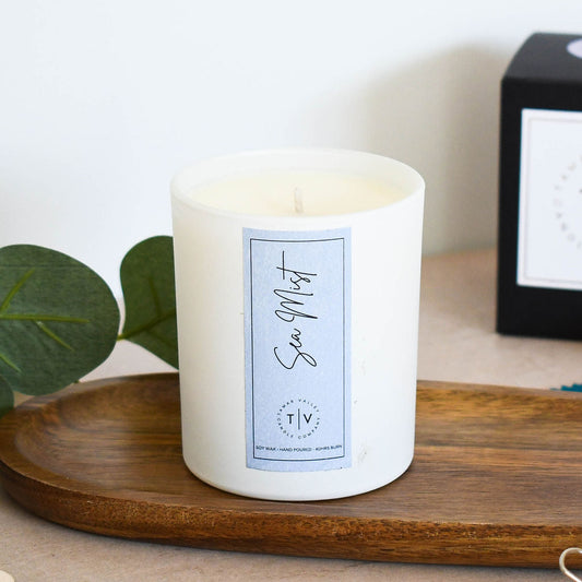 Sea Mist candle in matte white jar - coastal fresh scent