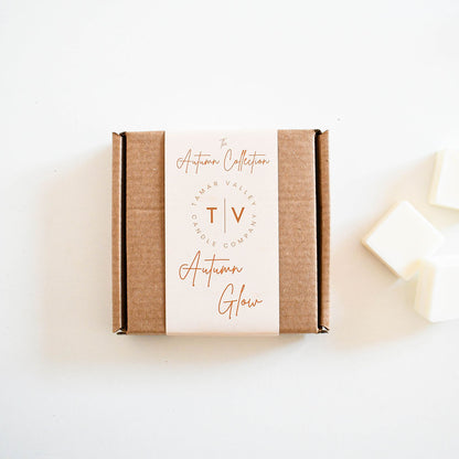 Eco-friendly soy wax melts in kraft packaging - Autumn Glow scent