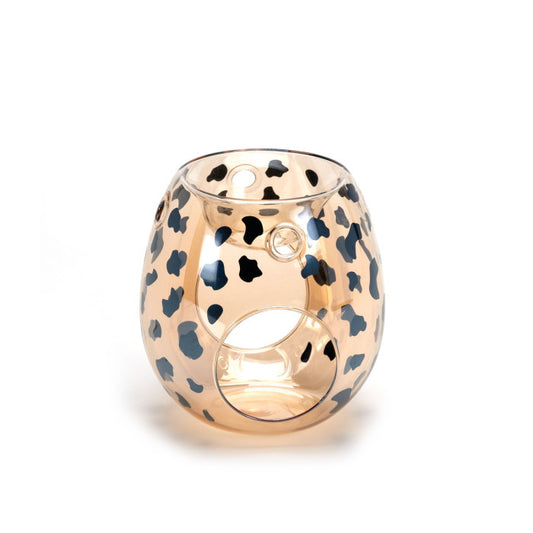 Cheetah Glass Wax Burner  Handcrafted Melt Warmer