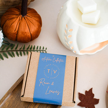 Rain and Leaves wax melts hand-poured in Cornwall with fresh rain, herbs and moss fragrance